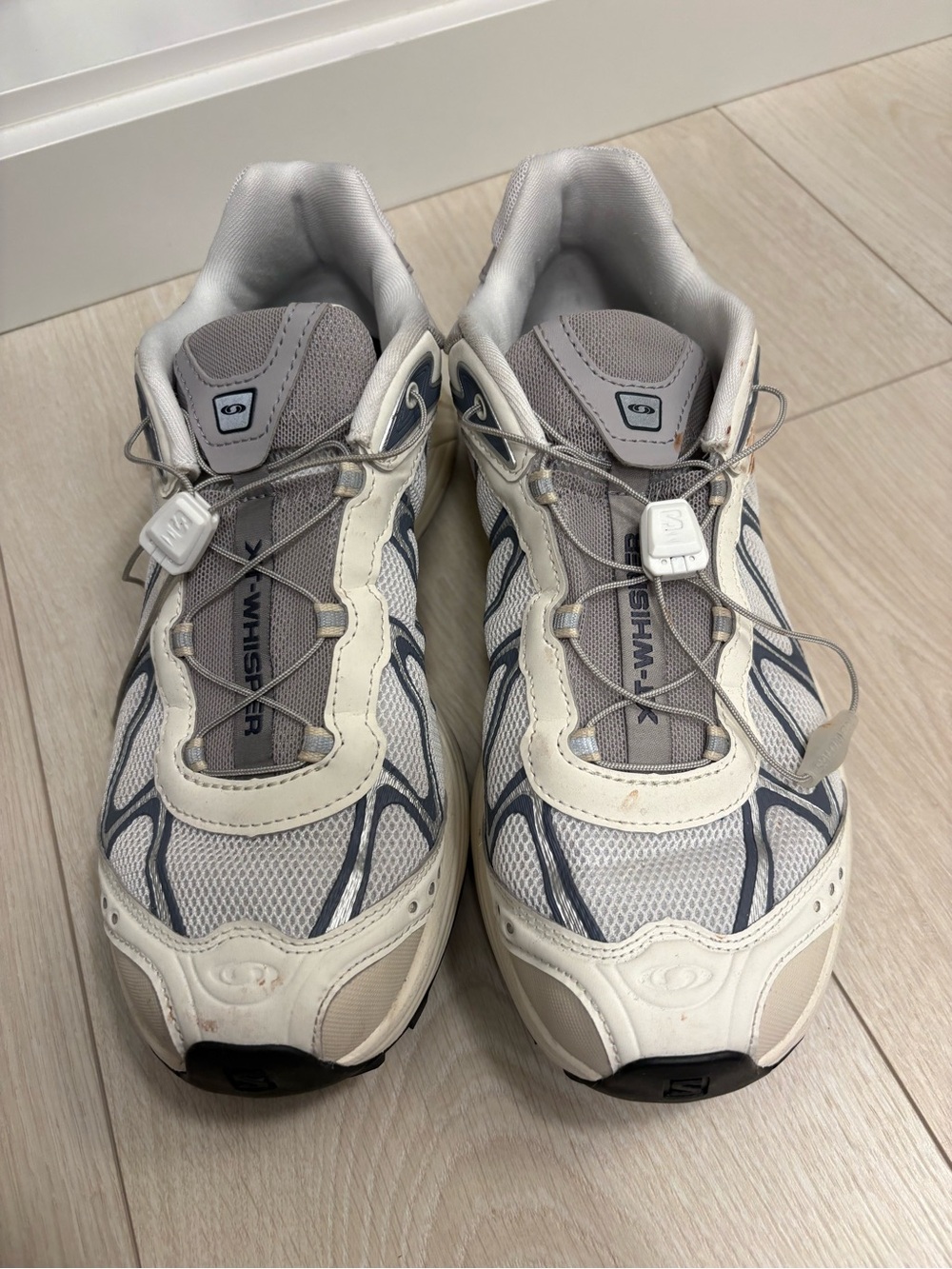 Salomon White and Gray Mesh Sneakers - Picture 2 of 13